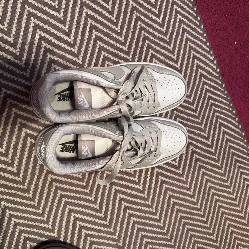 Nike Light Grey and White Dunk Low Sneakers (Women’s) - Picture 4 of 8